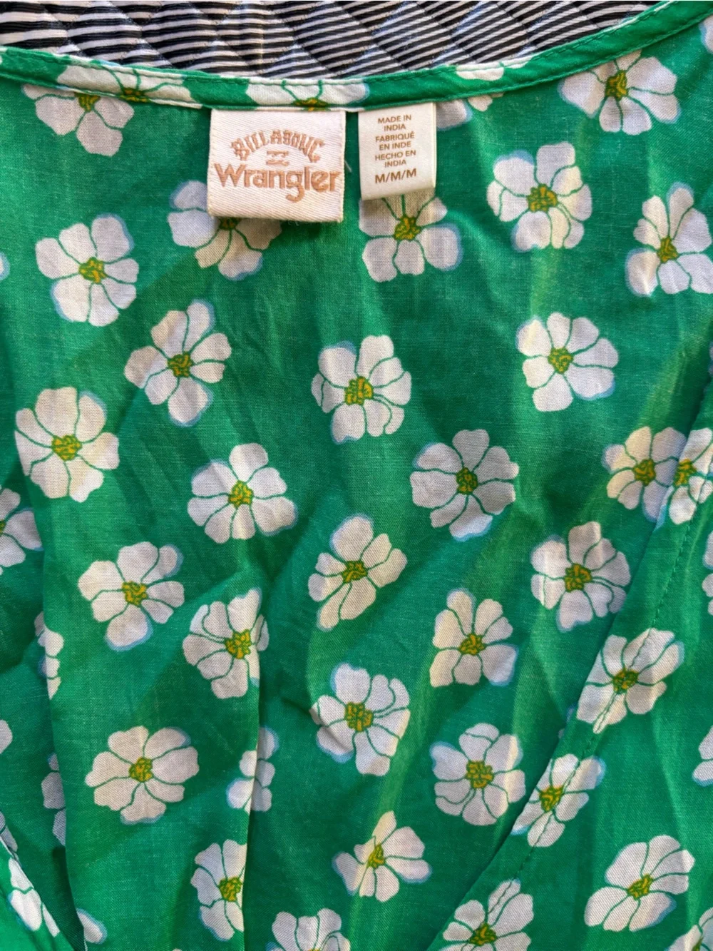 Billabong Green Floral Button-Front Maxi Dress - Picture 8 of 8